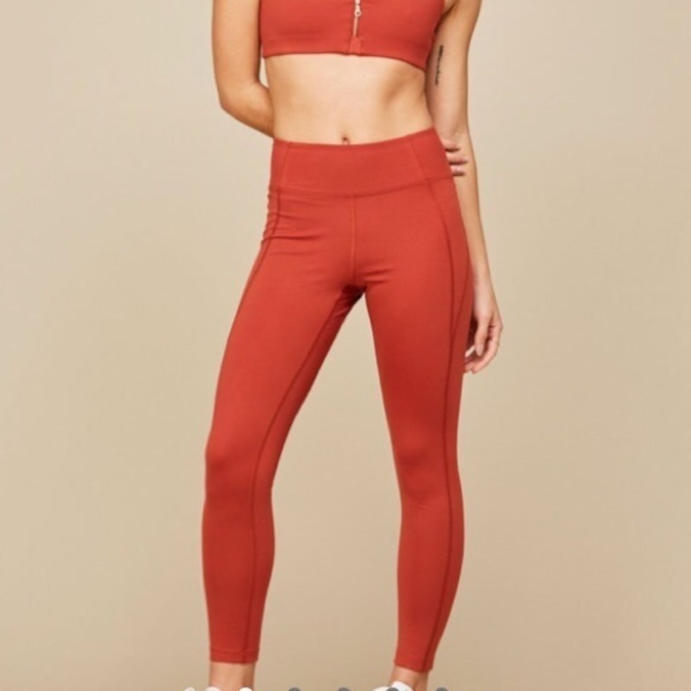 Girlfriend Collective Class Leggings— OCHRE RED.